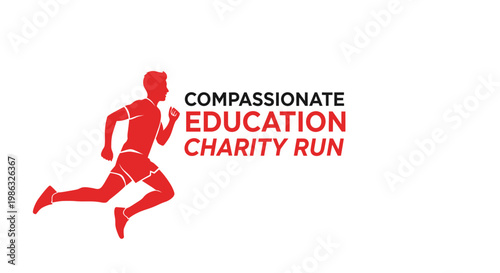 Charity Event Focused on Education and Compassion, Athlete Silhouette in Motion