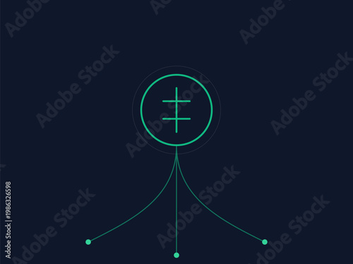 Abstract Regenerative Finance Concept with Currency Asset and Sustainable Root System