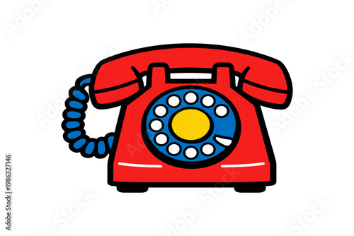 Retro Rotary Phone Illustration