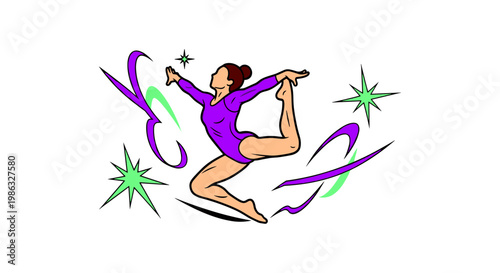 Gymnast Performing Artistic Routine