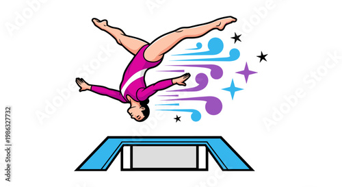 Gymnast Performing Flip