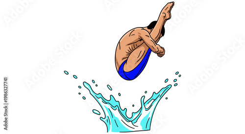 Diver Performing Tuck Jump