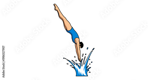 Diver Enters Water Splash