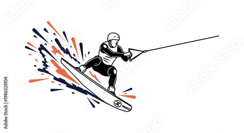 Wakeboarder Mid-Air Splash