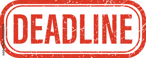 Tableau sur toile Deadline concept with red stamp.