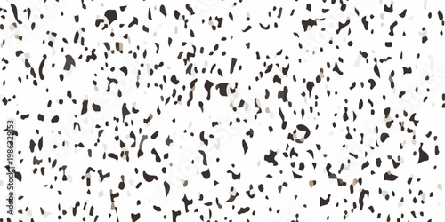 Black grit and grainy specks texture on white background, minimalist distressed particles overlay for design effects