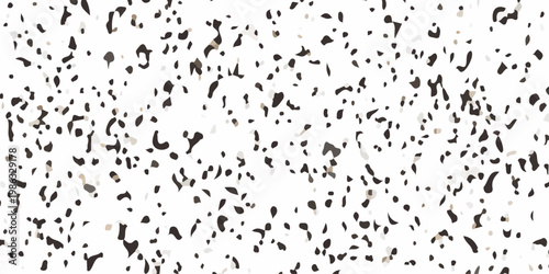 Black grit and grainy specks texture on white background, minimalist distressed particles overlay for design effects