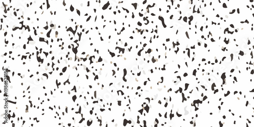 Black grit and grainy specks texture on white background, minimalist distressed particles overlay for design effects