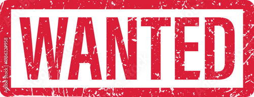Wanted poster with red stamp.