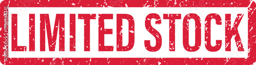 Limited stock stamp on white background.