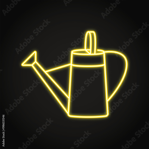 Watering can neon icon