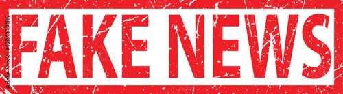 Fake news stamp on white background.