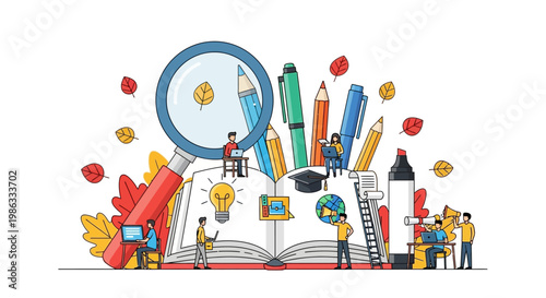 People around open book learning.