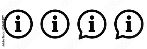 Information vector icons isolated on white background black bubbles pointers information icons signs information info, help guidance and knowledge support concept communication UI symbol set vector