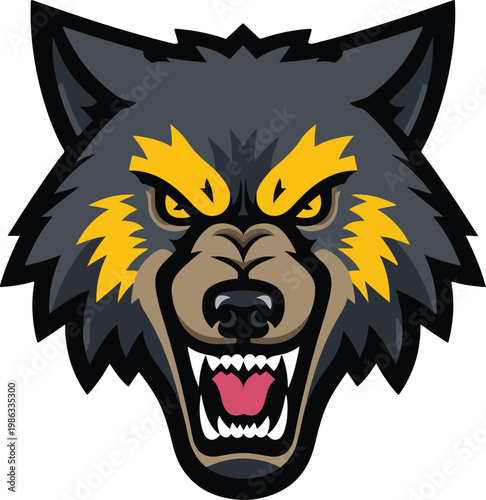 Clean Line Wolf Head Vector for Minimalist Business Logo.
