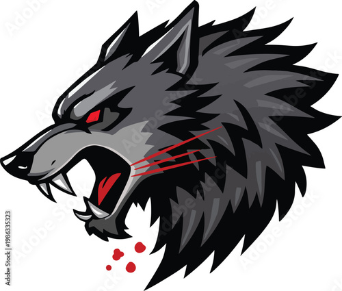 Detailed Wolf Portrait Vector for High-Quality Screen Printing