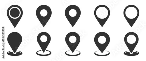 Maps pin location map icon, navigation marker symbol, GPS tracking and route direction concept, travel and address pinpoint location indicator vector
