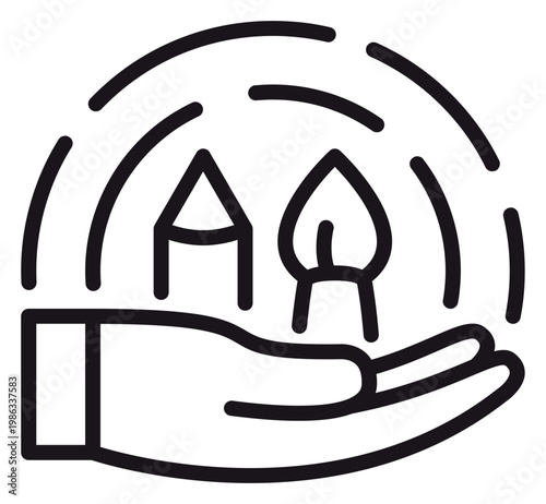 Cuadro en lienzo Sustainable Living and Eco-Friendly Housing Concept Vector Icon Illustration