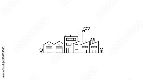 Photos Industrial park factory complex vector icon