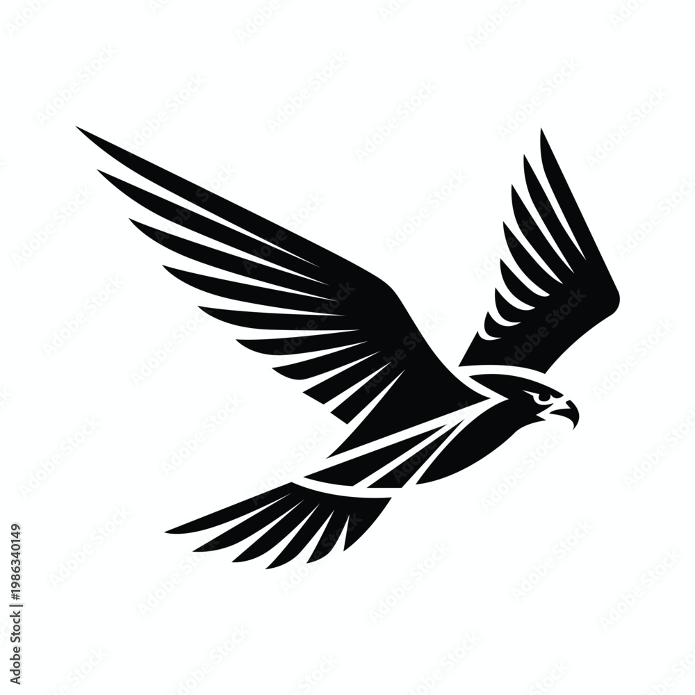 Obraz premium Modern Flying Falcon Logo Design Eagle Power Symbol Vector for Premium Brand Identity