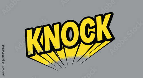 Comic book style knock effect graphic.