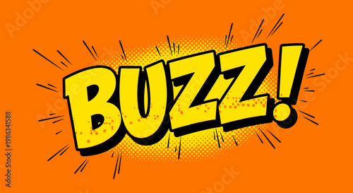 Comic book style buzz explosion effect.