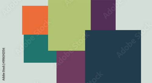 Abstract geometric rectangular block background modern trendy vector illustration with color shapes.