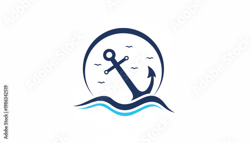 Satelite tracking icon with antenna dish, globe map, waves and navigation signals for ocean communication concept