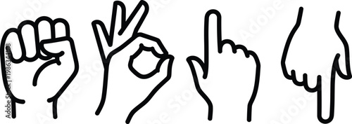 American sign language hand gestures a comprehensive icon set for communication