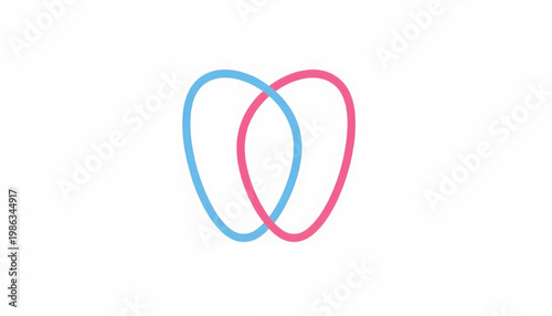 Linked double map pins icon with blue and pink outlines for location sharing and navigation app designs