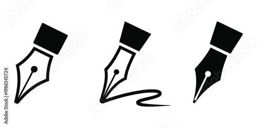 Pen tool icon curve bezier cursor symbol, vector graphic design editing tool concept, digital illustration path drawing and creative design software interface vector