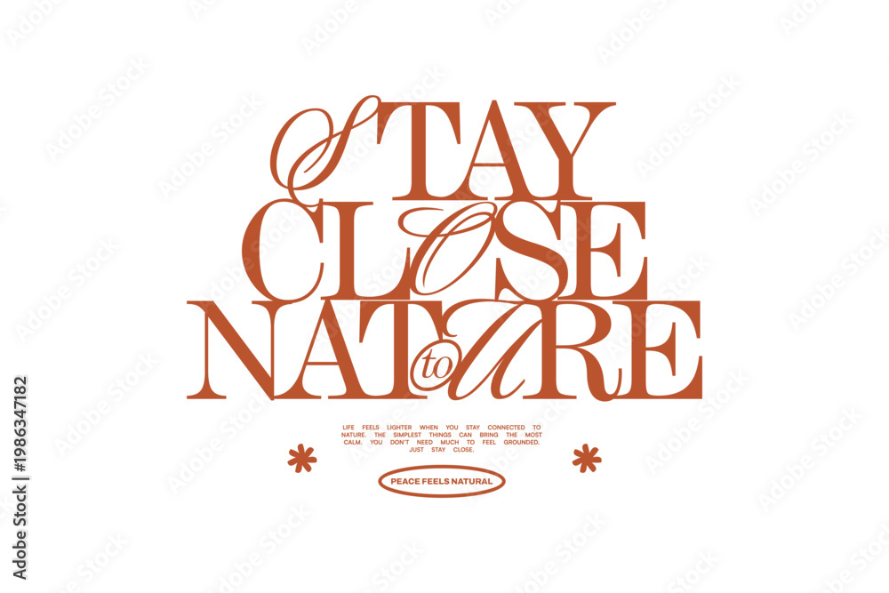 Naklejka premium Environment Typography Quotes T-shirt Design. Aesthetic Lettering for t shirt, Poster, Apparel, Wall Art and Print. Eco, Flowers, Nature, Quotes with Minimal Streetwear Style