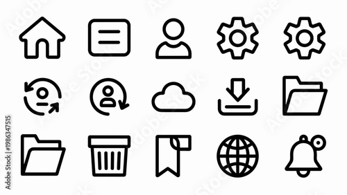Basic Web Icon Set  Internet, UI Elements & Website Navigation Collection