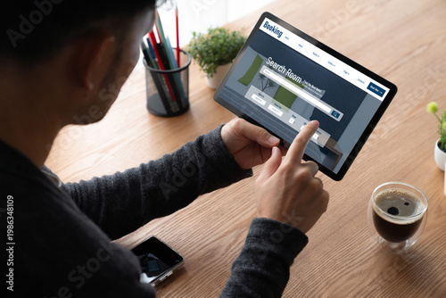 Vászonkép Online hotel accommodation booking website provide modish reservation system
