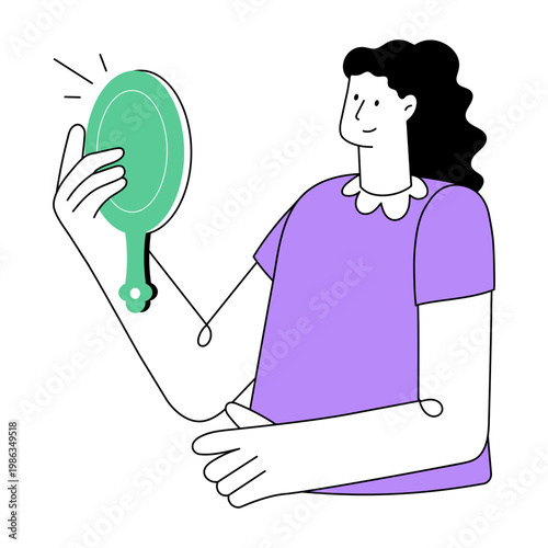 A drawing style illustration representing self love