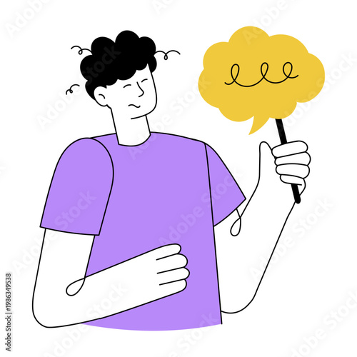 A flat style illustration depicting frustrated thoughts