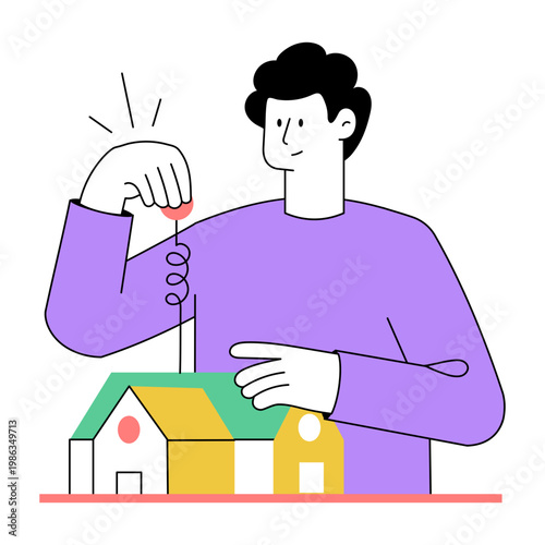 A doodle style illustration showing smart systems