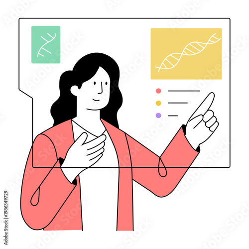 A doodle style illustration showing dna analysis