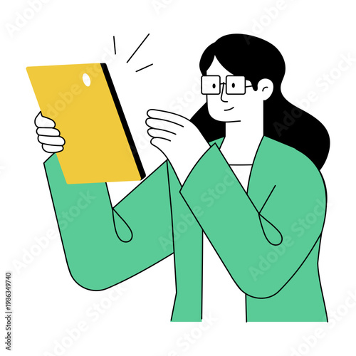 A flat style illustration depicting office work