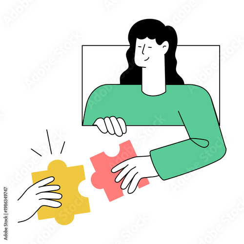 A drawing style illustration representing problem solving