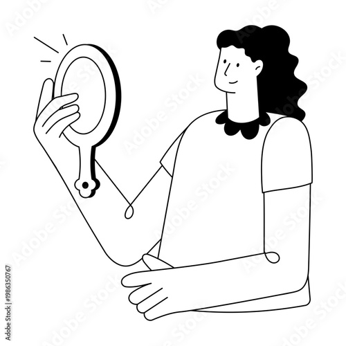 A drawing style illustration representing self love