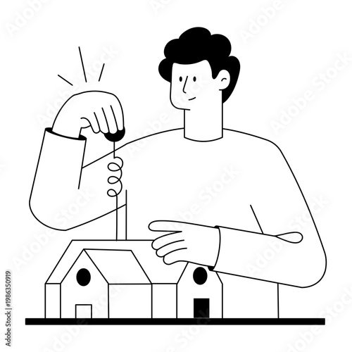 A doodle style illustration showing smart systems