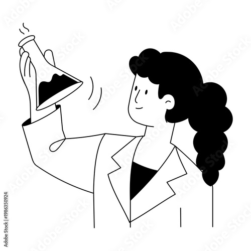 A flat style illustration depicting scientific study