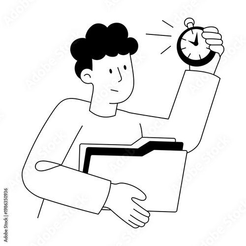 A drawing style illustration representing project management