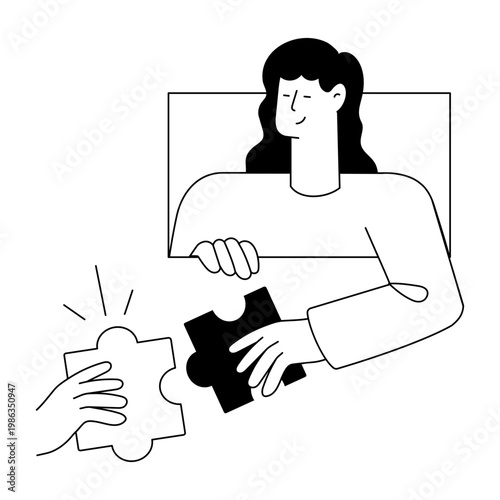 A drawing style illustration representing problem solving