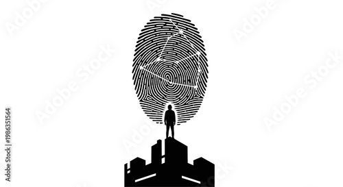 Man looking up at starry night sky.