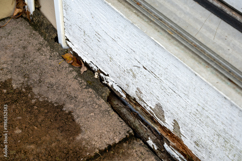 Home Repair and Property Maintenance Concept. Pilling paint 