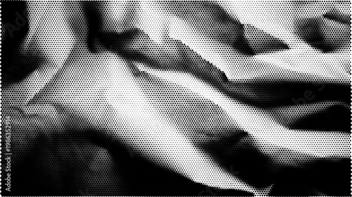 Abstract halftone vector texture overlay with dotted patterns and retro futurism background