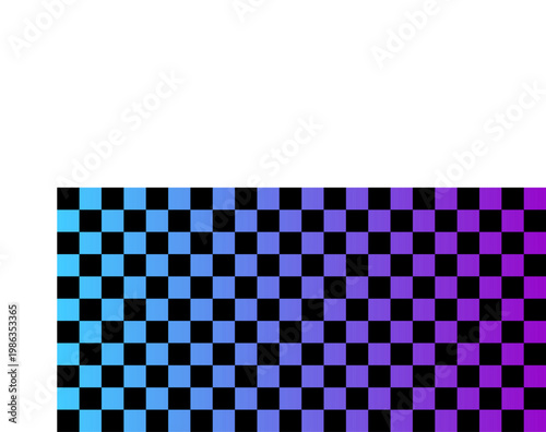 Marble checkerboard uv gradient pattern. Abstract neon blue and purple checkered wallpaper.