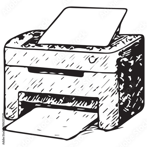 Compact Office Printer Device for Fast Document Printing in Modern Home Workspace